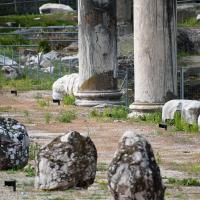 Basilica Aemilia - Exterior: View of column fragments in a colonnade of the Basilica Aemilia 
