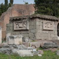 Statue Bases - Exterior: View of statue bases near the Basilica Aemilia 