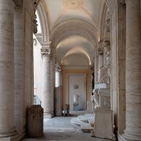Capitoline Museums - Interior: View of the arches from the portico along the back wall of the courtyard of the Palazzo dei Conservatori