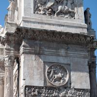 Arch of Constantine - View of the East Face of the Arch with part of the Great Trajanic Frieze, A Tondo of the God Sol and a Frieze of the Entry into Rome