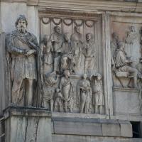 Arch of Constantine - View of a Relief Panel from a monument to Marcus Aurelius depicting the Distribution of Money to the Poor on the North Facade of the Arch of Constantine