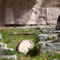 Palace of Domitian - View of brick ruins and marble fragments in the Palace of Domitian