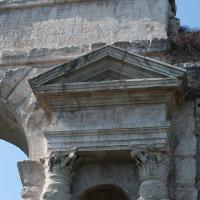 Porta Maggiore - View of a lateral arch pediment of Porta Maggiore