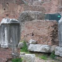 Temple of Romulus - View of statue bases in front of the Temple of Romulus