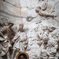 Sant'Agnese in Agone - Interior: Detail of Chapel of Saint Alexis altar relief sculpture 