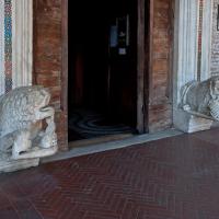 Santi Giovanni e Paolo - View of lions flanking the entrance of Santi Giovanni e Paolo