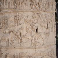 Trajan's Column - Detail of relief carvings on Trajan's Column
Scenes VIII-IX (first sacrifice and omen of a fallen man)