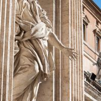 Saint Peter's Basilica - Exterior: View of Statue of Hope in the Portico of Saint Peter's Basilica