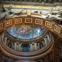 Saint Peter's Basilica - Interior: View of Saint Peter's Basilica looking upwards at a Dome near the entrance