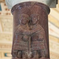 Tetrarchs - View of a Column with a Sculpture of Two of the Tetrarchs near the Simonetti Staircase in the Vatican Museum