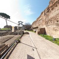 Domus Flavia - Exterior: View from NE onto the East Wall of the Flavian Palace