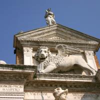 Arsenale Gate - detail of arch entrance; Lion of St. Mark and Justice