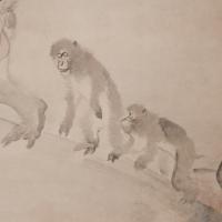 Daijoji - Kyakuden (Guest Hall) Interior: Monkey Room, detail, monkeys