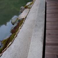 Ginkakuji - Exterior: Stone Step to Pond from Kannonden (Ginkaku or Silver Pavilion)