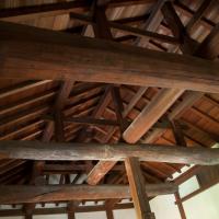 Himeji Castle - Interior: View of Wooden Rafters