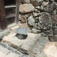Himeji Castle - Exterior: Detail of Stone Lantern Base