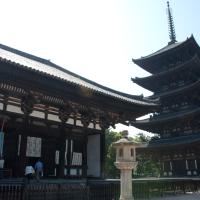 Kofukuji - Exterior: Tokondo (Eastern Golden Hall) and Gojunoto (Five Storied Pagoda)