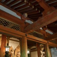 Muroji - Interior View: Kondo (Golden Hall), Worship Hall Section (1672 addition), Architectural Detail