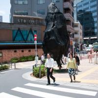 Roppongi District - Exterior: Street View, View of the restaurant/nightclub STB 139 and public sculpture