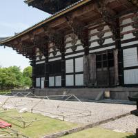 Todaiji - Great Buddha Hall (Daibutsen), Exterior: West Side with Foundations of previous Daibutsen