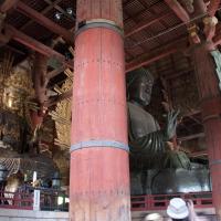 Todaiji - Great Buddha Hall (Daibutsen), Interior: Daibutsu, Birushana Buddha (Skt: Vairocana); and Kokuzo Bosatsu