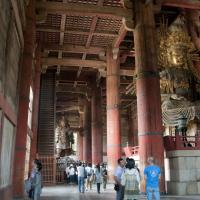 Todaiji - Great Buddha Hall (Daibutsen), Interior: Kokuzo Bosatsu and Guardian of the West, Komokuten
