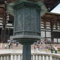 Todaiji - Great Buddha Hall (Daibutsen), Exterior: Octagonal Bronze Lantern (Hakkaku Toro)