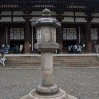 Toshodaiji - Stone Lantern and Kondo (Golden Hall, Main Hall), Exterior: South Facade