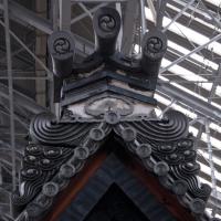 Higashi Honganji  - Amidado (Amida Hall), Exterior: Gable viewed from Temporary Structure