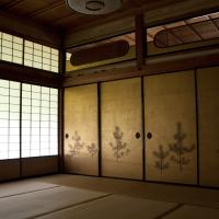 Higashi Honganji  - Inner Hall, Interior: Fusuma-e (painting on sliding door panel)
