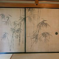 Higashi Honganji  - Inner Hall, Interior: Fusuma-e (painting on sliding door panels) of Bamboo by Maruyama Okyo (1733-1795)