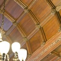 Tribune Tower - Interior: Tribune Company Boardroom, later secretary's quarters. Detail of vaulted mahogany ceiling.