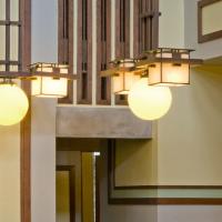 Unity Temple - Interior: Temple light fixtures