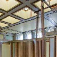 Unity Temple - Interior: View of temple ceiling