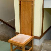 Unity Temple - Interior: Chair in front of Pulpit