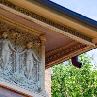 Isidore Heller House - Exterior: Cornice and frieze detail