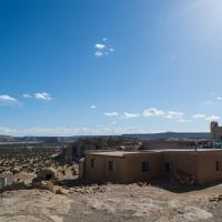 Acoma Pueblo  - Exterior: View of Pueblo, Mission and Mesas 
