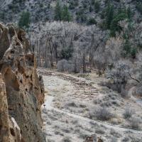 Bandelier National Monument  - Exterior: View of Tyuonyi from Cliffs 