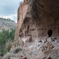 Bandelier National Monument  - Exterior: Cave Dwellings and Cliff Wall by Alcove House 