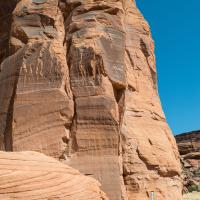 Canyon de Chelly National Monument  - Rock with Antelope Hunt Petroglyph 