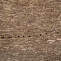 Chaco Canyon  - Hungo Pavi: Detail of Brick Wall with Holes for Wooden Supports 