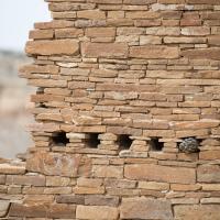 Chaco Canyon  - Hungo Pavi: Wooden Support Holes in Wall of North Wing 