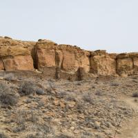 Chaco Canyon  - Hungo Pavi: View of Ruins from West 