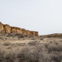 Chaco Canyon  - Hungo Pavi: View of Ruins from West 