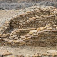 Chaco Canyon  - Chetro Ketl: Wall Fragments of Southern Rooms Enclosing Plaza 