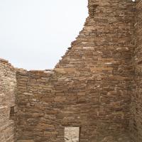 Chaco Canyon  - Chetro Ketl: Brick Wall with Door in Central Wing 