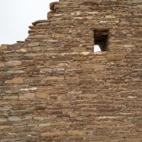 Chaco Canyon  - Chetro Ketl: Brick Wall with Windows at Northernmost Wall of Complex 