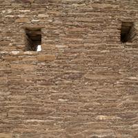 Chaco Canyon  - Chetro Ketl: Brick Wall with Windows at Northernmost Wall of Complex 