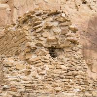 Chaco Canyon  - Chetro Ketl: Brick Wall with Large Wooden Beam, Talus Unit 