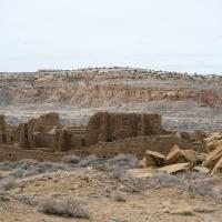 Chaco Canyon  - Pueblo Bonito: View of Great House 